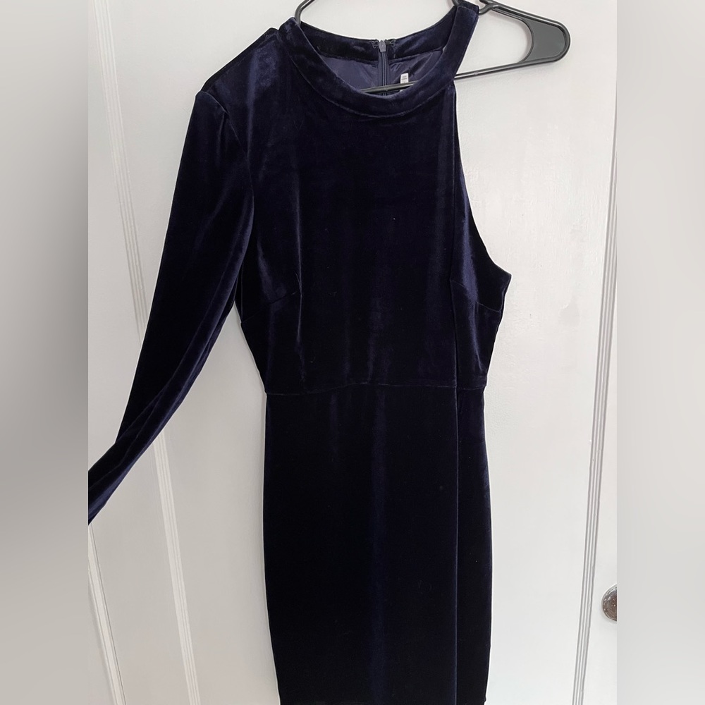 ASTR The Label One Shoulder Velvet Dress